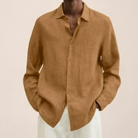 Muška majica s okruglim vratom u jednobojnoj boji modna široka bluza s dugim rukavima