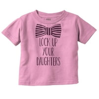 Smiješno zaključajte svoje kćeri Bowtie mlade majice tinejdžeri za dječake malu djecu Brisco Brands 3T