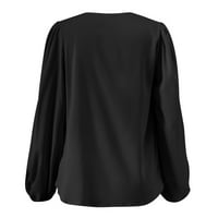 Ženska bluza s naborima i naborima, ležerni vrhovi s izrezom u obliku šifona, široka ležerna majica