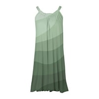Ženska ljetna ležerna opuštena haljina s gradijentom, Seksi mini nabrane haljine Za plažu bez rukava s okruglim