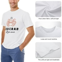 Crab Vintage majica muški pamučni klasični posada kratki rukavi majice unise bijeli 2xl