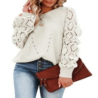 Ženski jesensko-zimski džemperi Gornji dijelovi ženski jednobojni džemper s dugim rukavima Bluza pulover