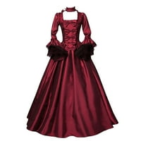 Nova godina haljina za žene vintage retro gotičke haljine s kapuljačama s dugim rukavima duge haljine haljine