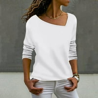 Ženska majica bluza moda casual nepravilna V-izreza Čvrsta boja dugih rukava