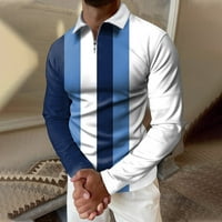 Muška ležerna majica dugih rukava Jesen-Zima s ovratnikom, majica s printom, gornja bluza, visoke muške košulje,