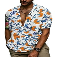 Muške majice kratkih rukava ljetne košulje s reverom ležerna bluza majica za svakodnevno nošenje Narančasta plava