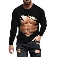Muške modne majice za vježbanje, majice u boji gradijenta, pulover s okruglim vratom s dugim rukavima, ležerni