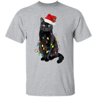 Grafička Amerika svečana božićna mačka s svjetlima muške grafičke majice