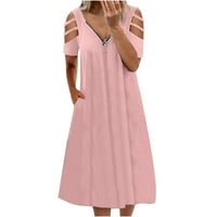 Rasprodaja haljina za žene moda na Plaži Ženska ležerna haljina s izrezom u obliku slova B i kratkim rukavima