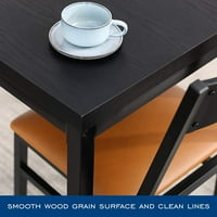 Homury blagovaonski stol set s obloženim stolicama, modernim set za ručavanje u visini, espresso i smeđa