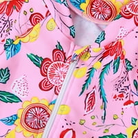 Rovga Summer Bečice kupaći kostim djevojaka Girls Cvjetni printin s dugim rukavima na plaži za kupaći kostim kupaći