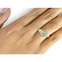 Jewelersclub Green Ametist Ring Birthstone nakit - 1. Karat zeleni ametist 14k zlatni nakit od srebrnog prstena