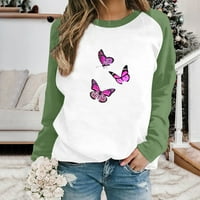 Ženske kapuljače s printom leptira u boji, ležerna modna majica s kapuljačom