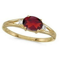 Ovalni prsten s rubinom i dijamantom na desnoj ruci u 14k žutom zlatu