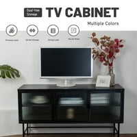 Moderni metalni čist stakleni stakleni stalak za televizore do, s tankim cjevastim nogama, širokim countertop