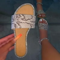 Ecqkame ženske papuče za čišćenje ženke ljetne modno ravno dno sandale plaže i papuče smeđe 40