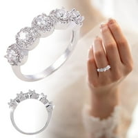 Mikro dijamantni prsten europski i vjenčani zaručnički srebrni prsten poklon Pribor vjenčani vjenčani prsten za