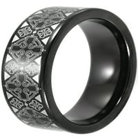 Muški Keltski križni prsten od crnog volframa-muški prsten