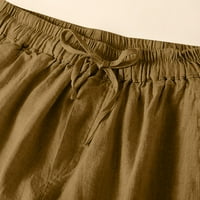 Ženske bermudske kratke hlače s elastičnim strukom, ljetne kratke hlače širokih nogavica za slobodno vrijeme,