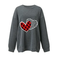 ;/ ženska slatka majica s printom za Valentinovo, ležerni pulover s okruglim vratom, široka košulja, lagani vrhovi