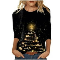 Ružni Božićni džemper za žene smiješna slatka majica preveliki pulover dukserica s printom božićna grafička majica