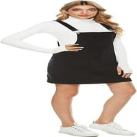 Ženski corduroy crta slatka skakač pinafore bib cjelokupna mini haljina suknja