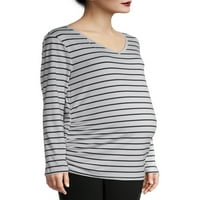 Ženska majica za trudnice s dugim rukavima S izrezom u obliku slova u