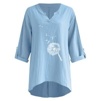 Vrhovi za žene modna žena majica s dugim rukavima jeseni otvorena prednja prednja strana tiskanje bluza bluza