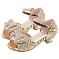 Oalirro ravne sandale mališana Djevojke djevojke biserne leptir kristalne sandale s jednim princezama sandale