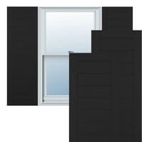 Ekena Millwork 15 W 63 H TRUE FIT PVC Horizontalni sloj uokviren modernim stilom Fiksni nosač, crne