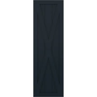 Ekena Millwork 12 W 62 H TRUE FIT PVC Single X-Board Farmhouse Fiksna nosača, Starless Night Blue